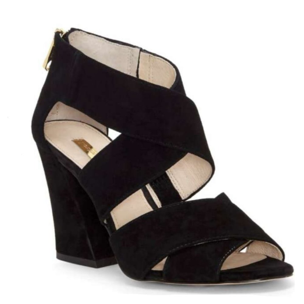 LOUISE ET CIE KRIZTSA BLOCK HEEL SUEDE SANDAL